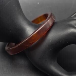 Root Beer Bakelite Bangle Brown Marbles Vintage Plastic Jewelry